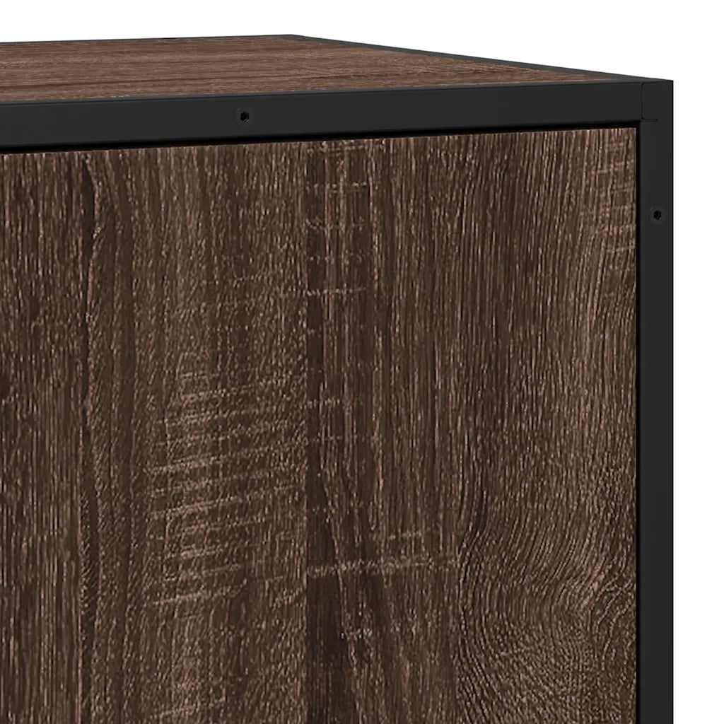 Credenza-Buffet-Armadio da cucina Rovere Marrone 68x35x76 cm in Truciolato e Metallo 667571