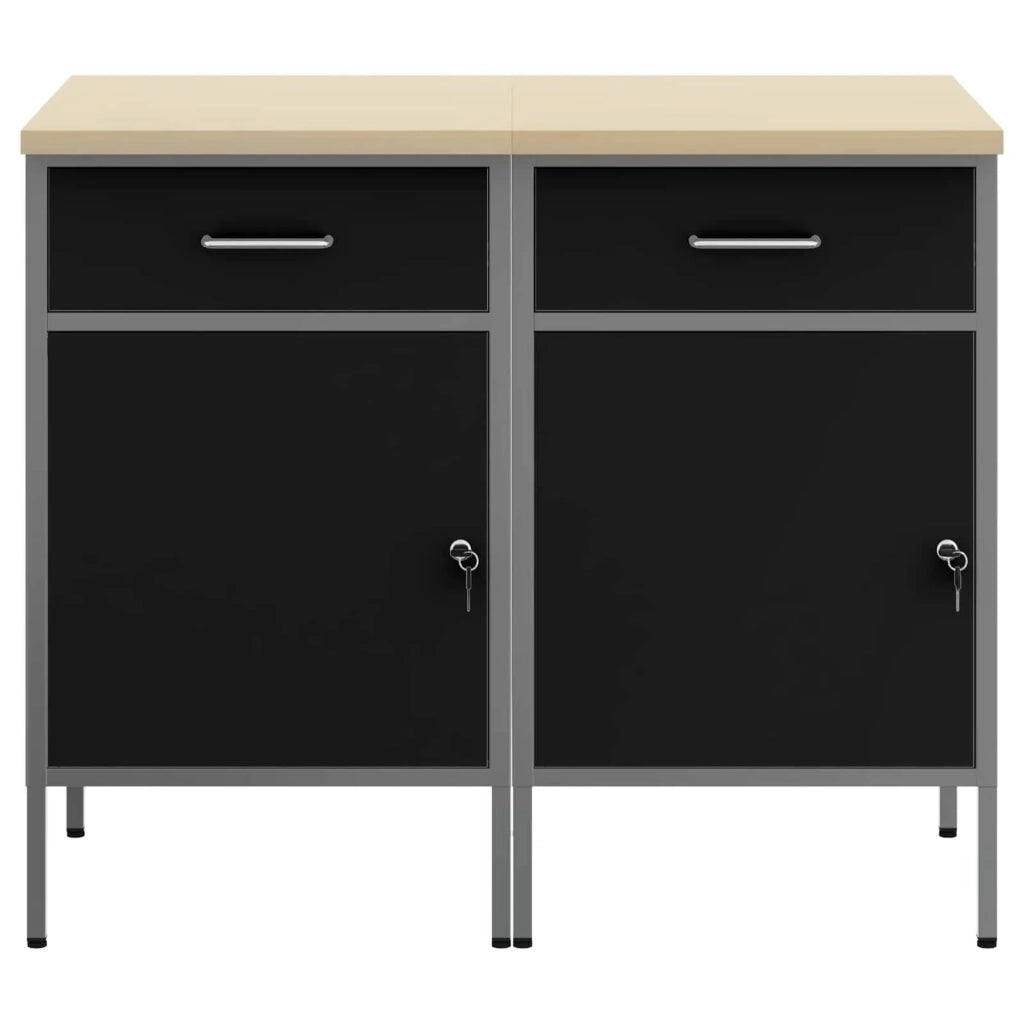 Mobile da lavoro 2 pz Nero e Grigio 100 x 55 x 85 cm CFW6211481