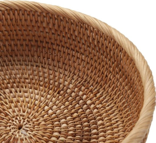 Bacchette per frutta di rattan naturale - cestini per conservazione a mano - organizzatore di paglia per la sala da pranzo - set da 3