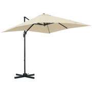 Ombrellone da Giardino con Angolazione Regolabile su 5 Livelli e a 360¡ã, 2.5x2.5 m, color Crema