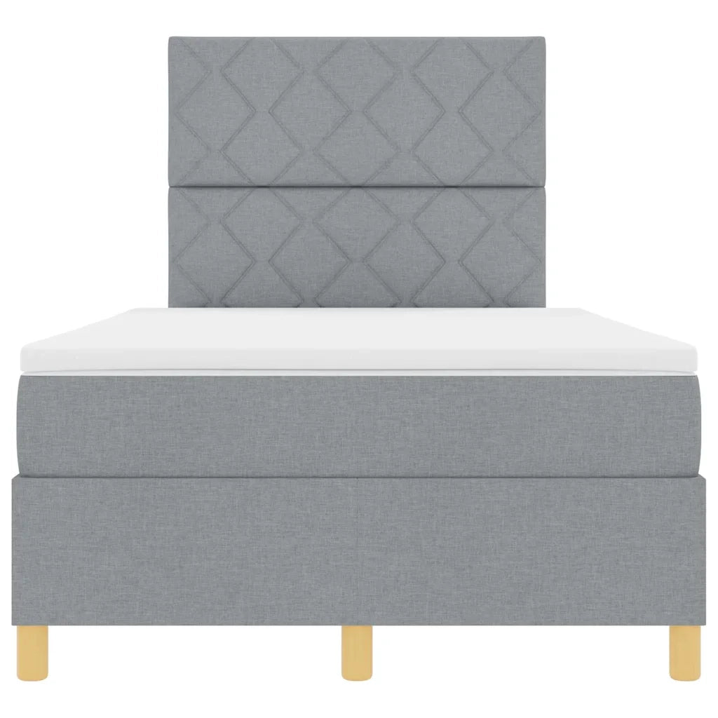 Letto a molle con materasso Grigio chiaro 120 x 200 cm Tessuto 3339686