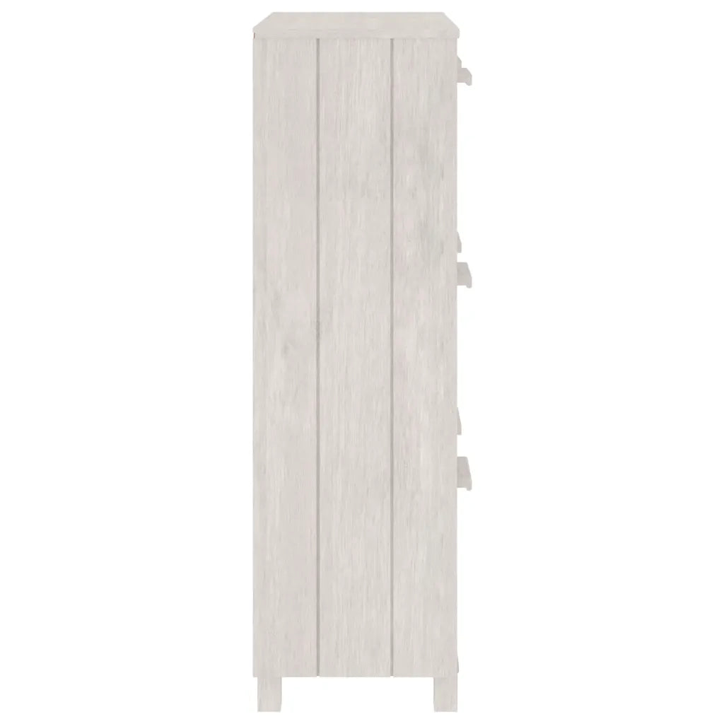 Scarpiera-Scaffale per scarpe HAMAR Bianca 59,5x35x117 cm in Legno Massello di Pino