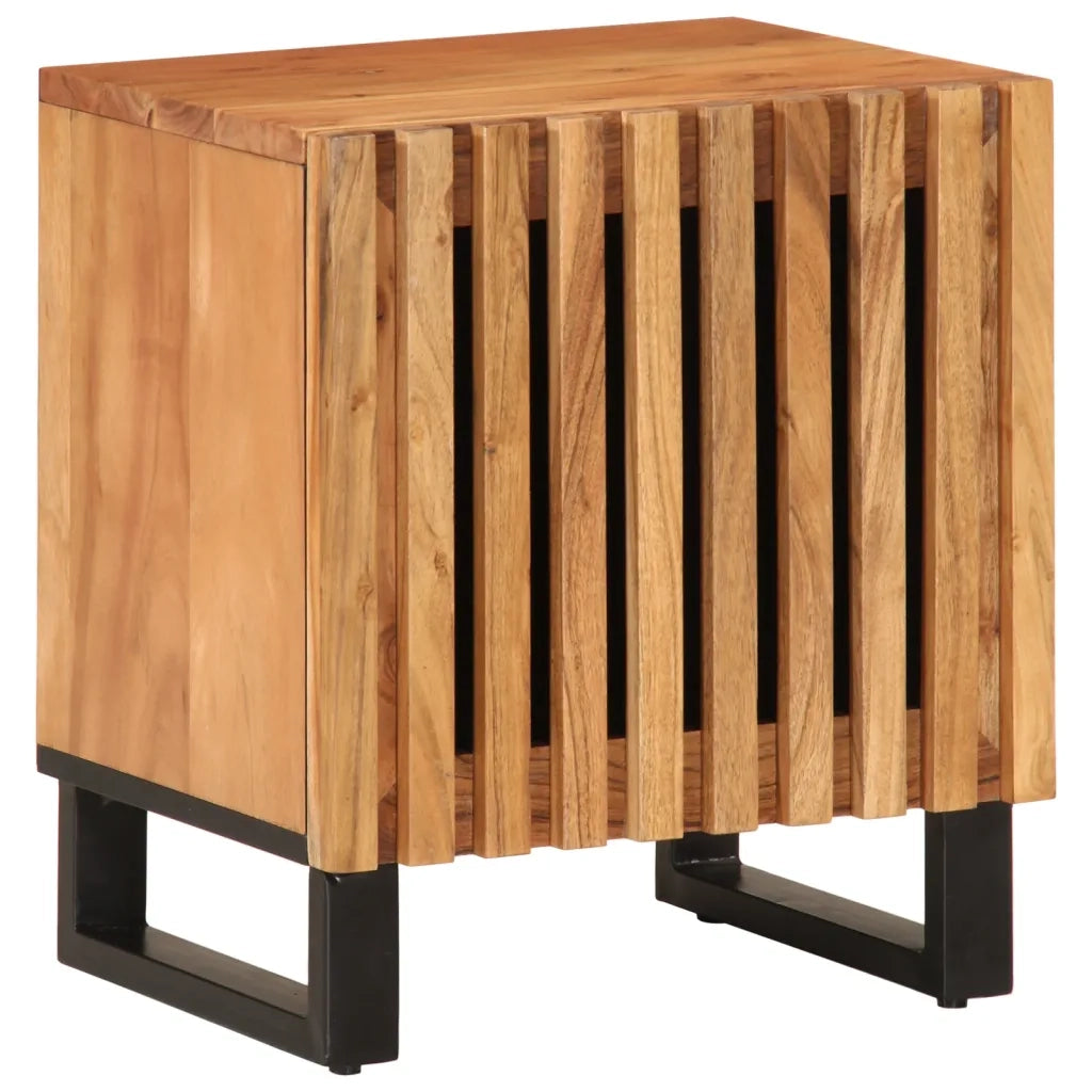 Comodini 2pz 40x34x46 cm in Legno Massello di Acacia 377419