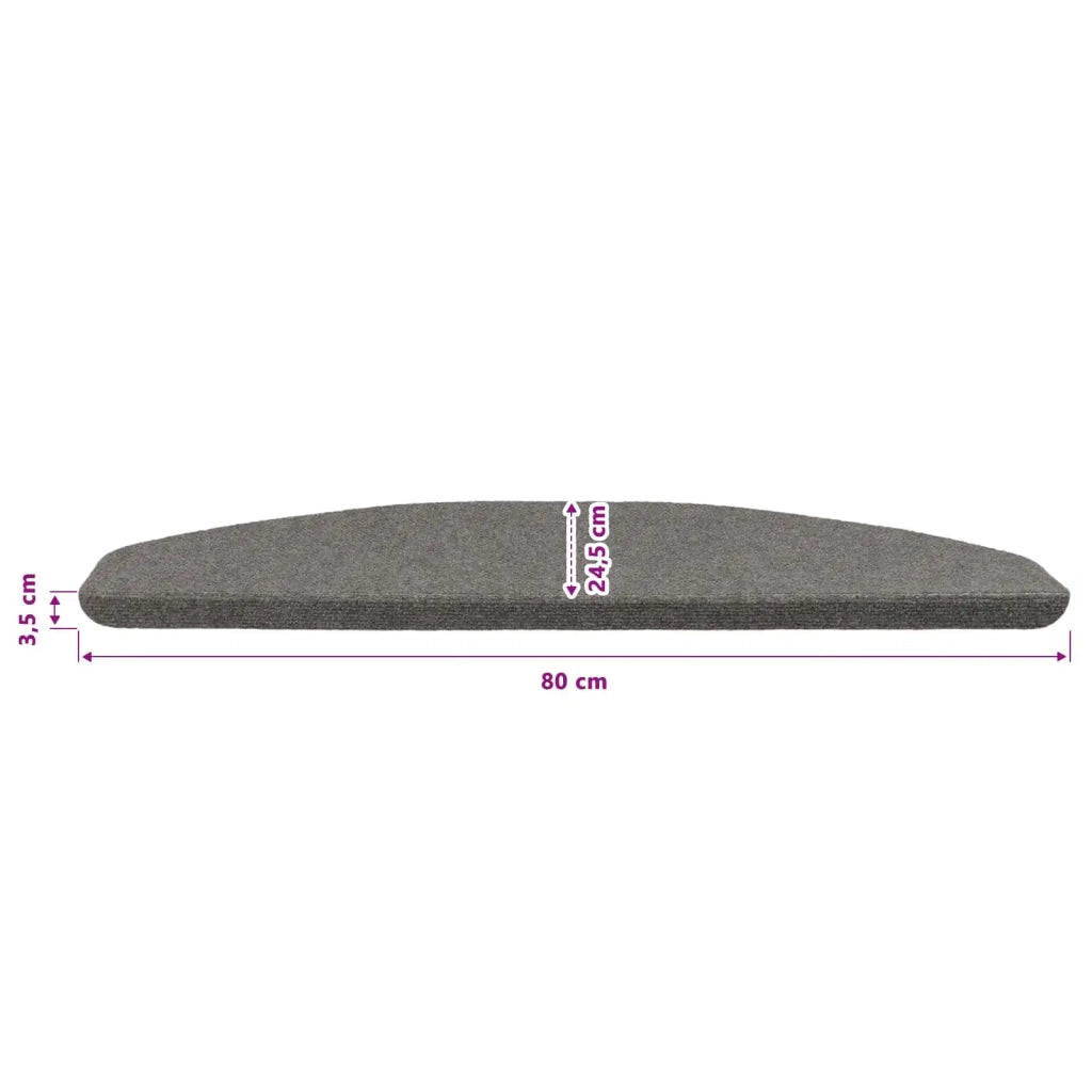 Tappetini per scale autoadesivi 15 pcs Grigio 80 x 28 x 3,5 cm 42040596
