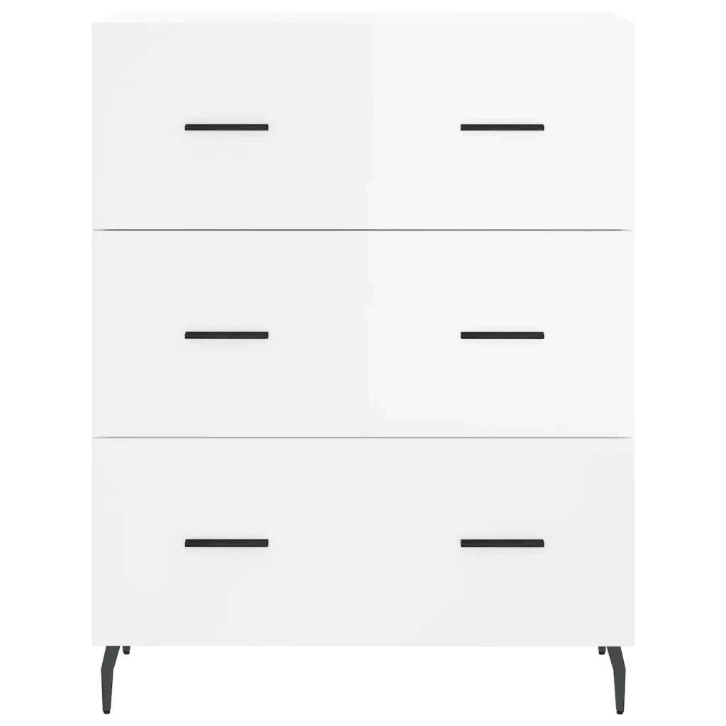 Credenza-Buffet-Armadio da cucina 69,5x34x90 cm in Legno Multistrato Bianco Lucido 121205