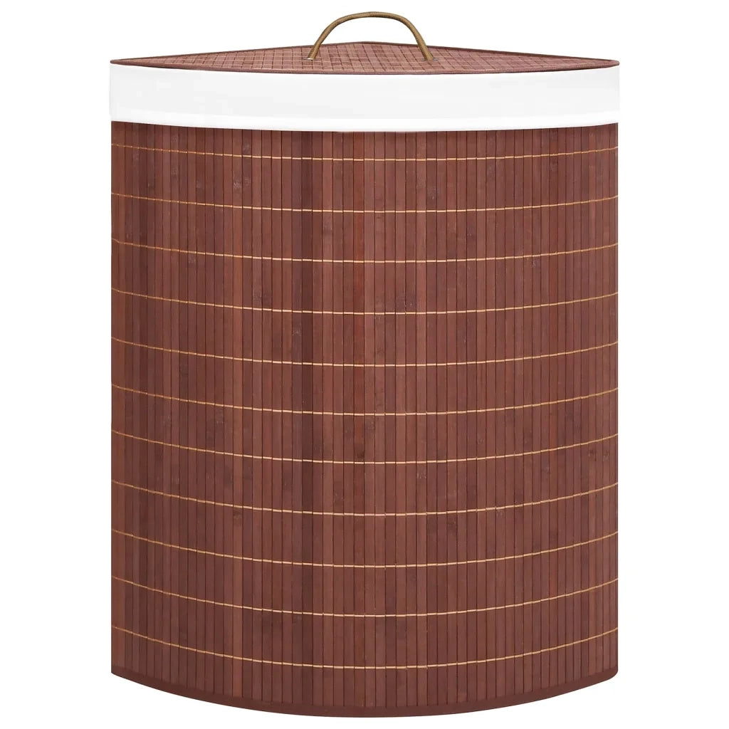 Cesto Portabiancheria Angolare in Bambù Marrone 60 L 320760