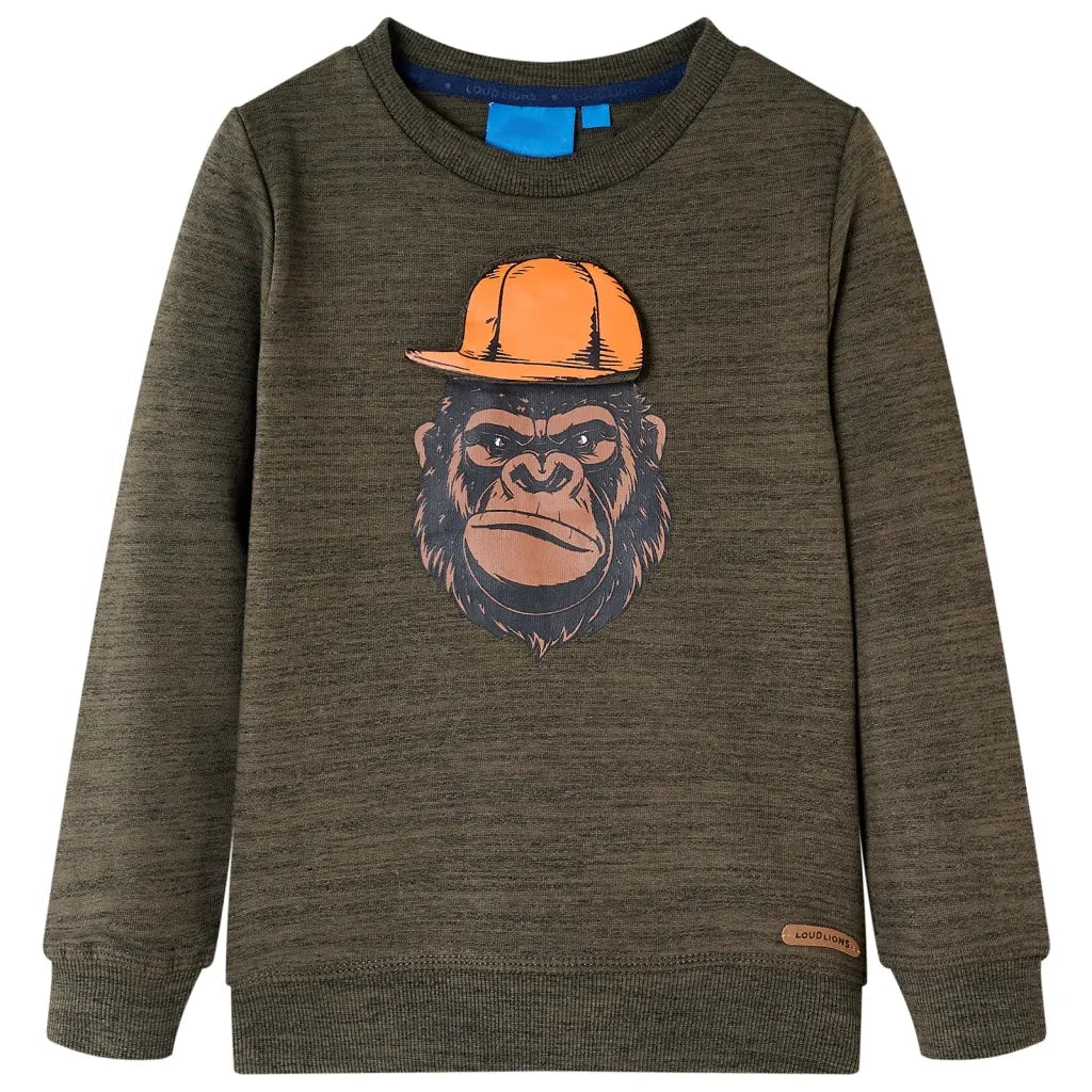 Felpa da Bambino Cachi Scuro MÃ©lange 104cod mxl 109113