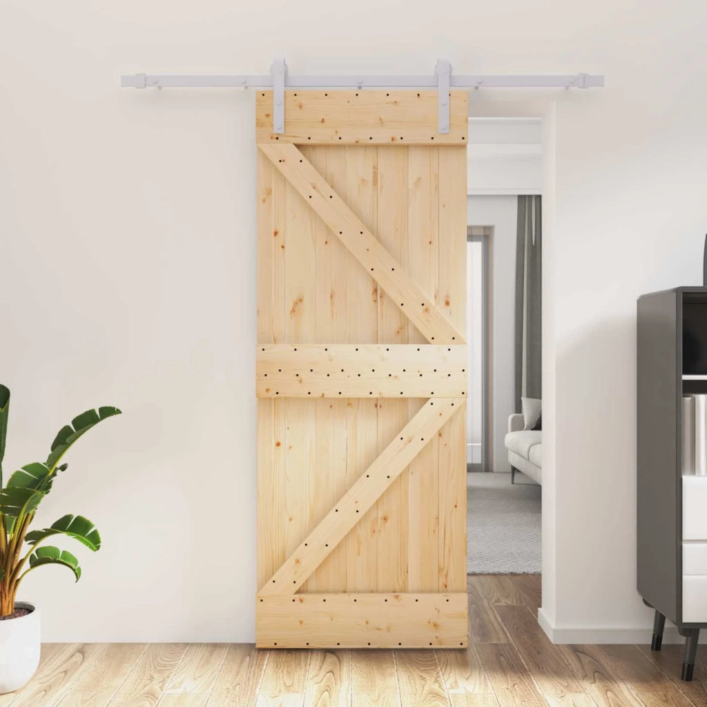 Porta scorrevole Naturale e Bianco 80 x 210 cm