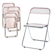 Set di 4 sedie pieghevoli 74 x 46 x 47 cm rosa trasparente 03_0009850