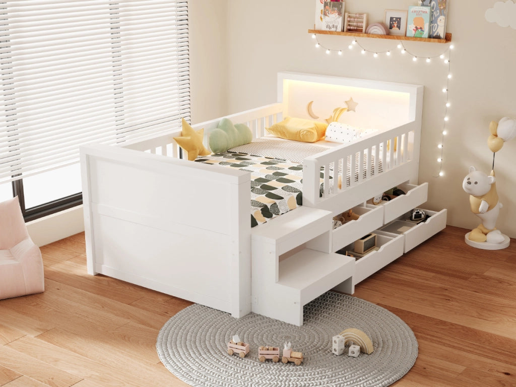 letto per bambini legno bianco 90 x 200 cm