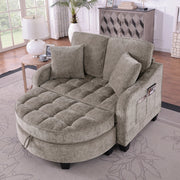 Divano letto 132x129x93 cm convertibile in chaise longue; in legno di eucalipto marrone