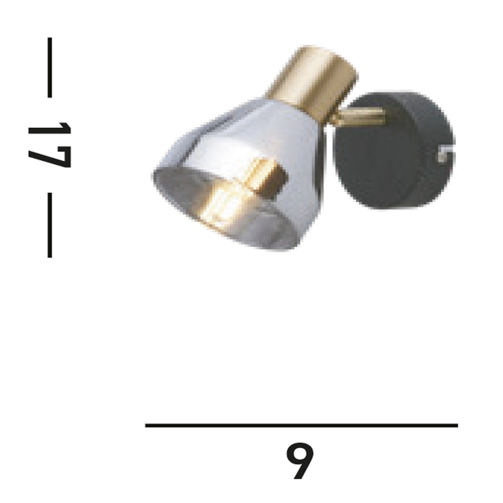 Plafoniera Industrial-Nordico Westminster Acciaio Nero Fumè 1 Luce E14