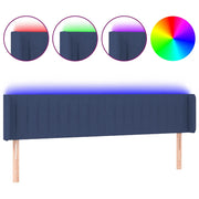 Testiera | Testata a LED Blu 183x16x78/88 cm in Tessuto