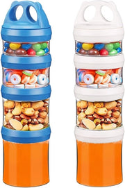Set di contenitori di stoccaggio da 2 contenitori di stoccaggio alimentare Stacking 31oz Twist Lock Molti contenitori di stoccaggio e organizzazione Formula per dolci Dispensatore di articoli da viaggio, BPA-free, Bianco/Azzurro