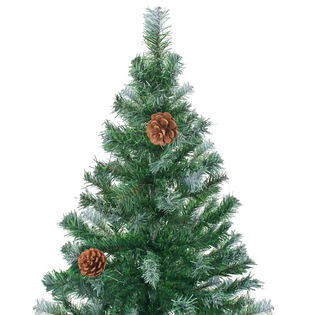 Albero di Natale Preilluminato con Palline e Pigne 210 cm 3077701