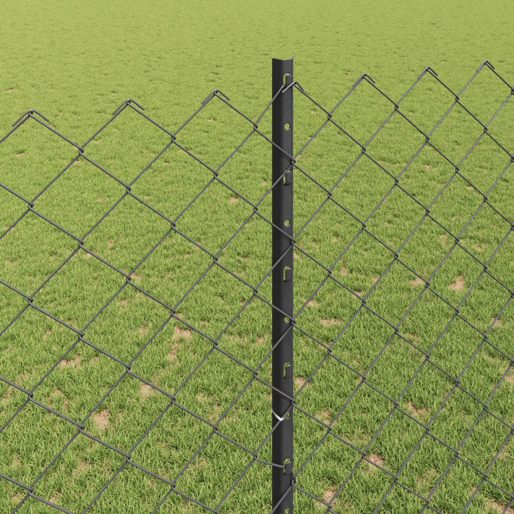 Recinzione a maglie con palo 10 x 1,6 m Grigio Rete 3336272