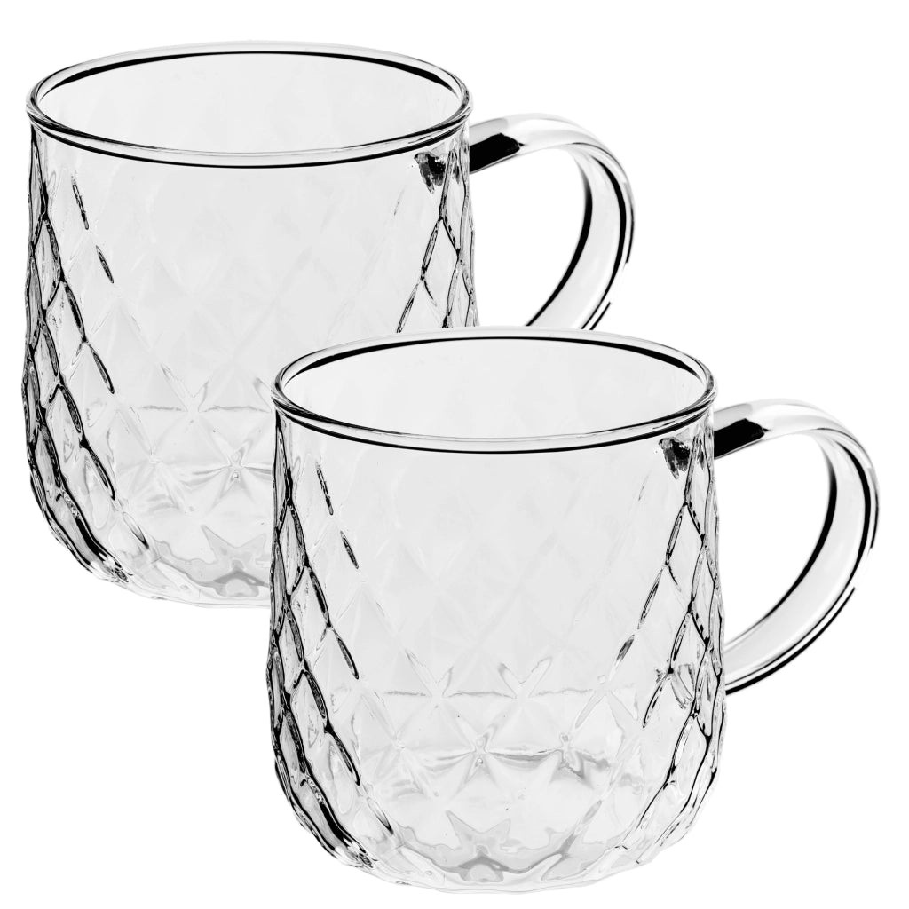 Set di 2 bicchieri da tè KADAX con manico per caffè, 350 ml.