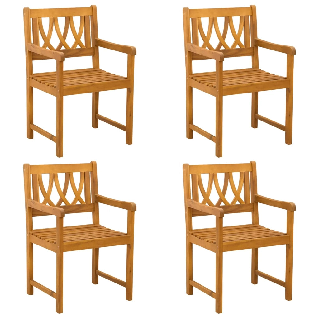 Sedie da giardino 4 pcs Naturale Legno di Acacia Massello