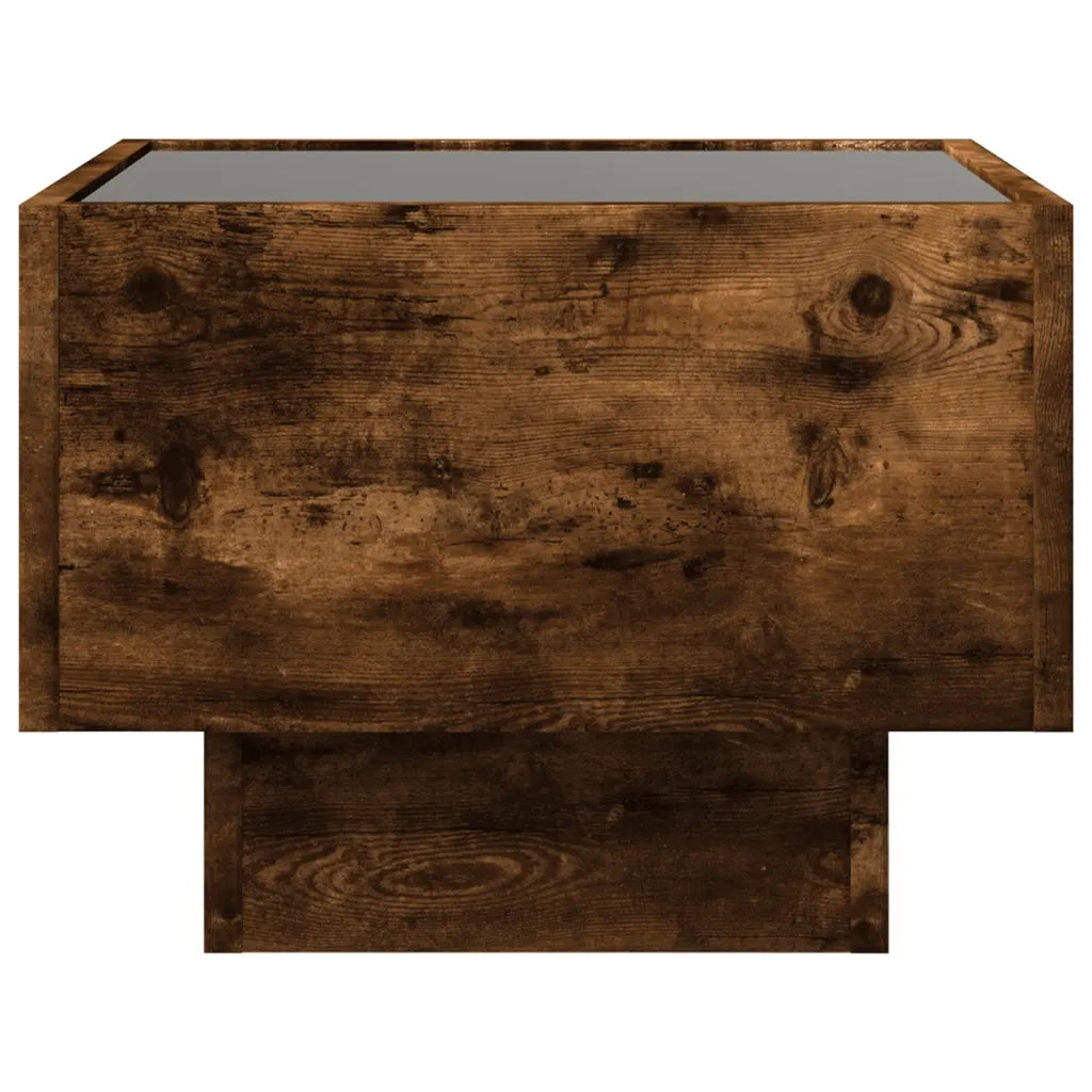 Comodino con LED Infinity Rovere Fumo 40x40x30 cm