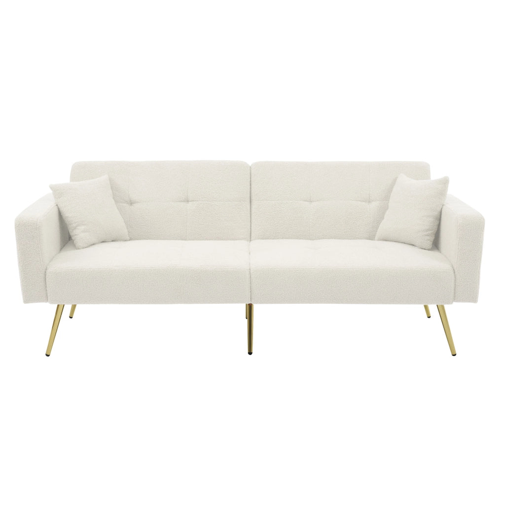 Divano Letto con Contenitore Laterale e Cuscini ¨C MINIMAL ¨C Angolo Regolabile, Gambe Dorate