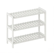 Scarpiera 70x26x57，5 cm in pino e MDF bianco， 3 ripiani per ingresso