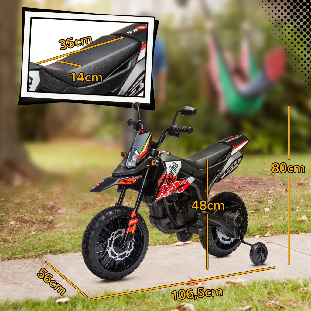 Moto Elettrica per Bambini 12V ¨C zephmum ¨C Rosso con Ruote Laterali