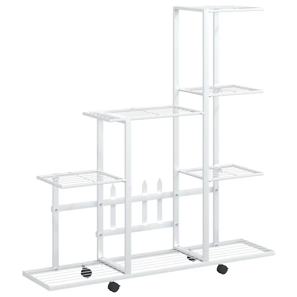 Portapiante con Ruote 94,5x25x92,5 cm Bianco in Metallo 336115