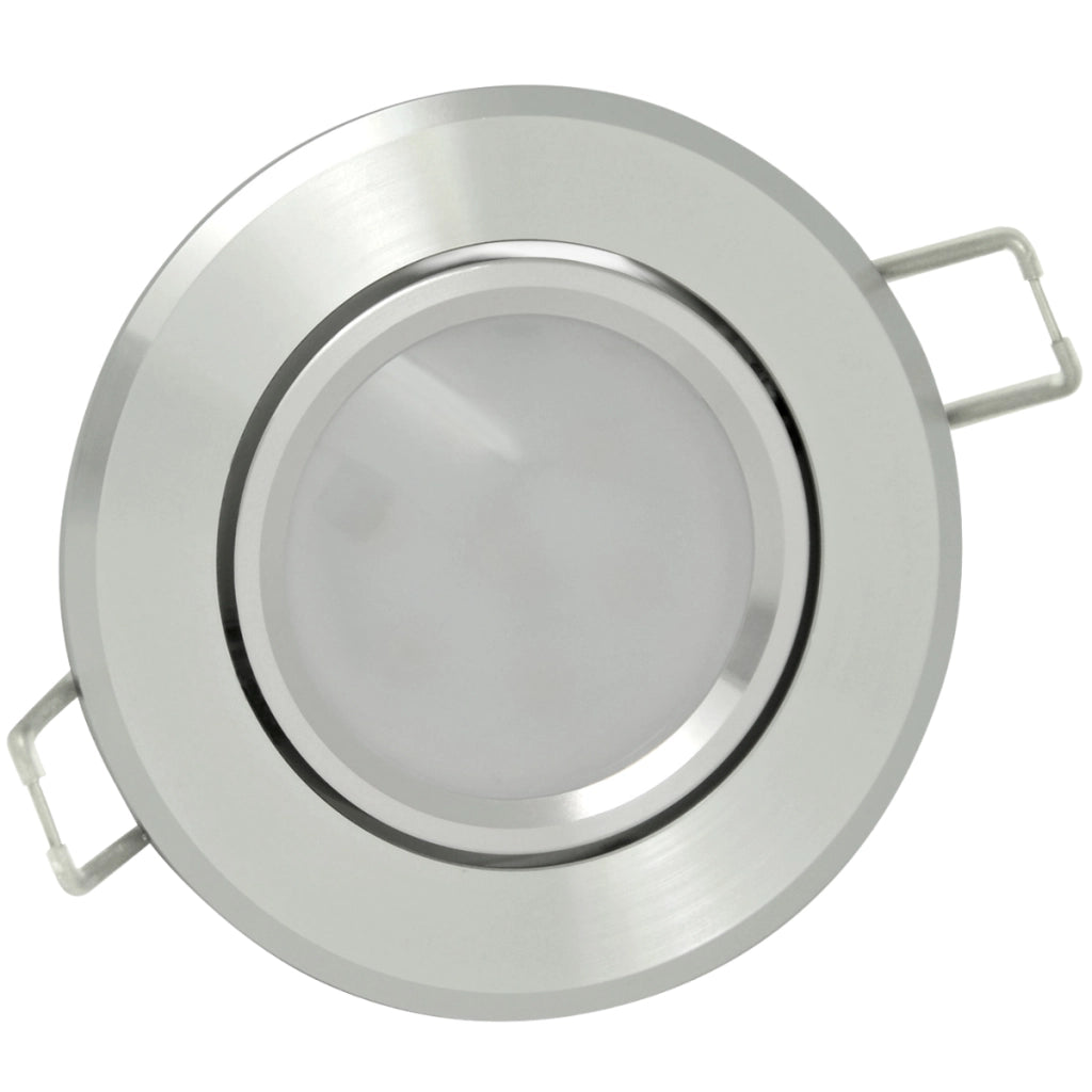 Faretto incasso tondo alluminio argento 3pz GU10 Polux