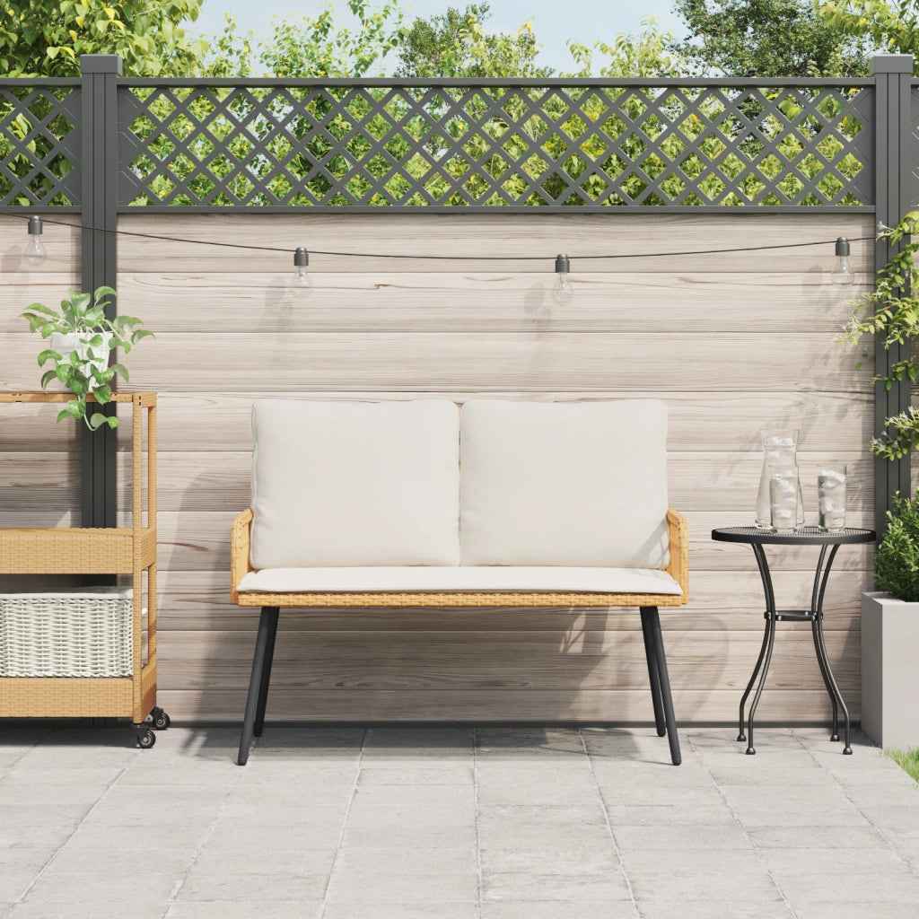 panca da giardino  naturale 114x64x78 cm in polyrattan