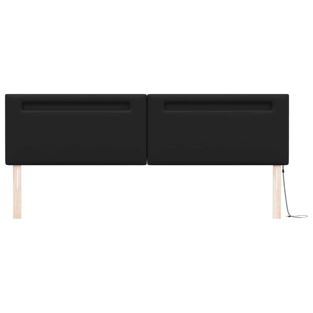 Testiera LED Nero 200 cm Pelle Sintetica 42007313