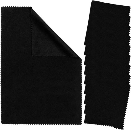 Set di microveli da 10 pezzi, condensanti e lavabili per occhiali, schermi, smartphone e tablet - nero