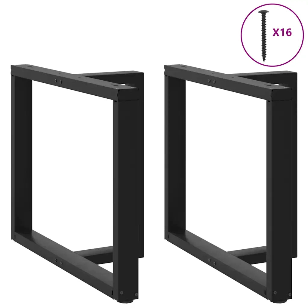 Gambe per tavolo da pranzo a forma di T 2 pz nere 90x35x(72-73) cm in acciaio 4013064