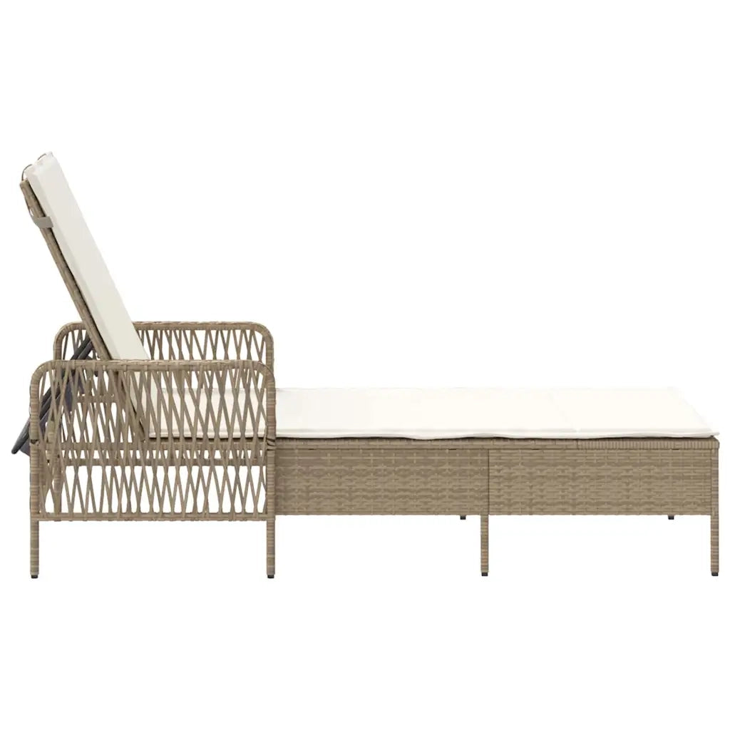 Lettino da sole Beige e Bianco Crema 200 x 55 x 92 cm 365429