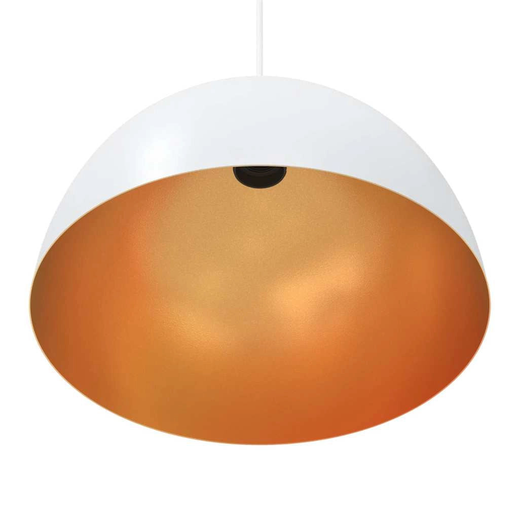 Set di 2 lampade a sospensione vintage regolabili per cucina o sala da pranzo 30 x 15 cm metallo bianco 02_0058019