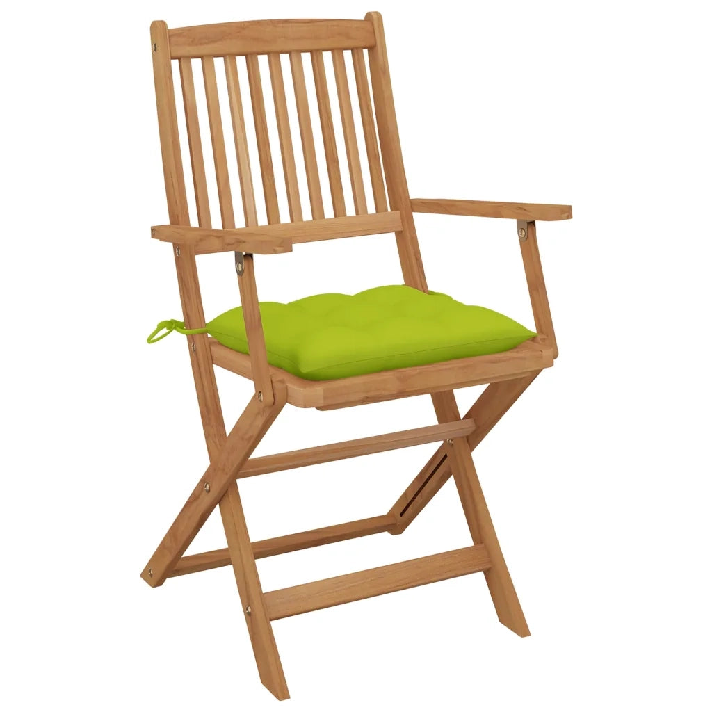 Sedie da Giardino Pieghevoli 8 pz con Cuscini Massello Acacia 3074993