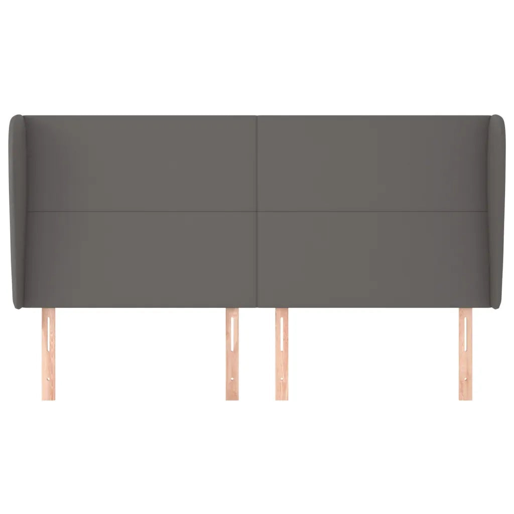 Testiera | Testata ad Orecchio Grigio 163x23x118/128cm in Similpelle