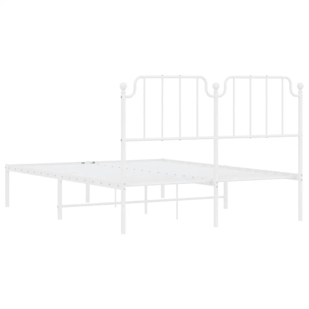 Giroletto con Testiera Metallo Bianco 135x190 cm 373935