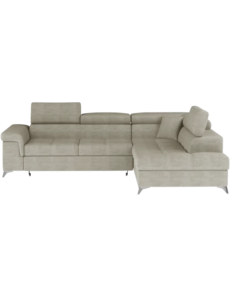 Divano angolare convertibile PALAZZO 4 posti beige – angolo destro con baule