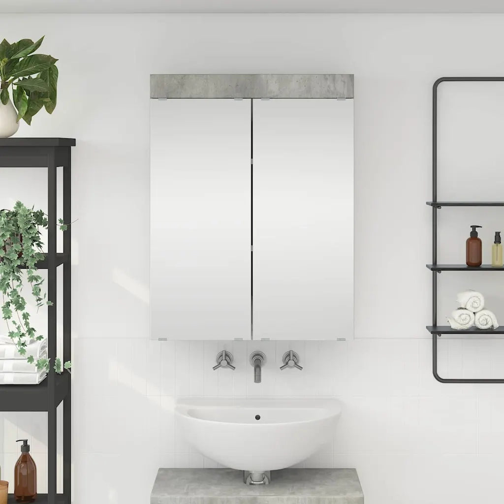Mobiletto per specchio da bagno con porta TULUM Grigio cemento 880364