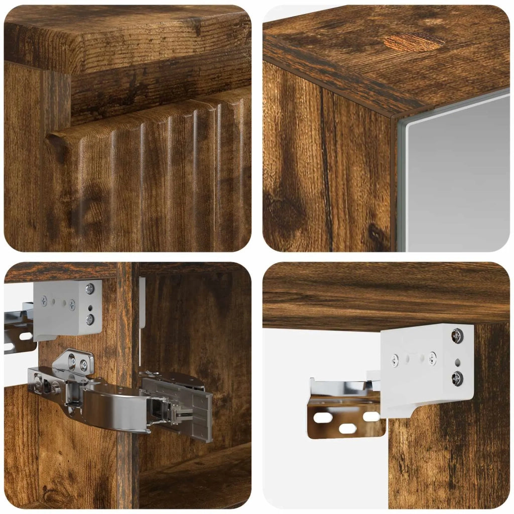 Set di mobili per il bagno 4 pz Rovere Fumo 3407411