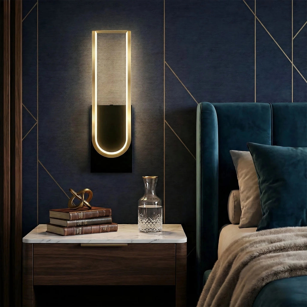 Lampada Da Parete Led App1782-w Brush Gold/black