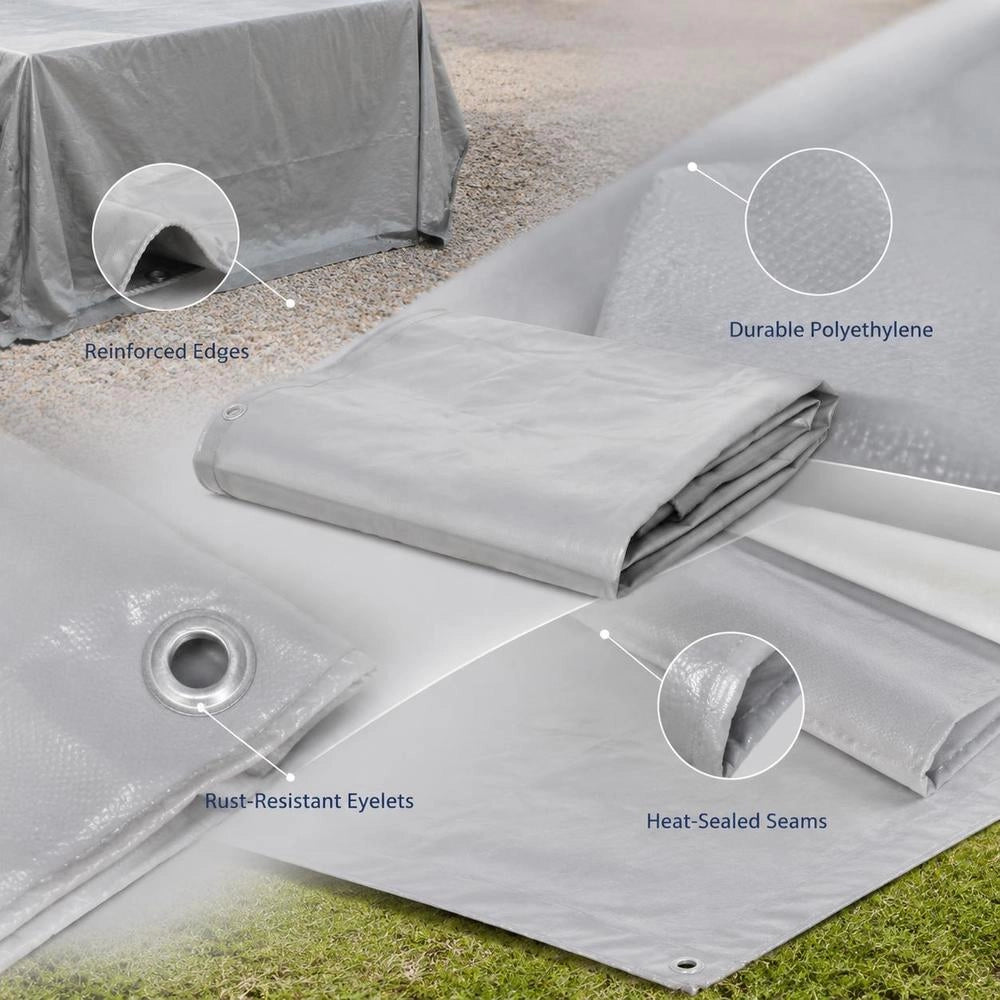 Tarpaulin 650 G/square Meter 4x4 M Grey
