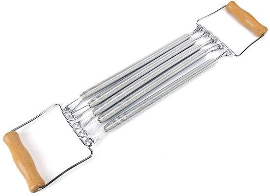 Espansore Toracico Portatile - Manubrio in Legno - Esercizio per la Casa - Attrezzo Fitness per la Muscolatura - Lunghezza Totale 60cm - Espansore Toracico Portatile