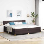Letto a Sorgente LED con led Marrone Scuro 200 x 200 cm Tessuto