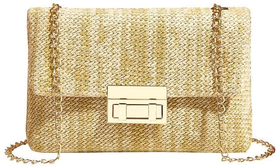 Borsa da Spalla Elegante con Cinturino per Festa e Vacanza (Giallo chiaro)
