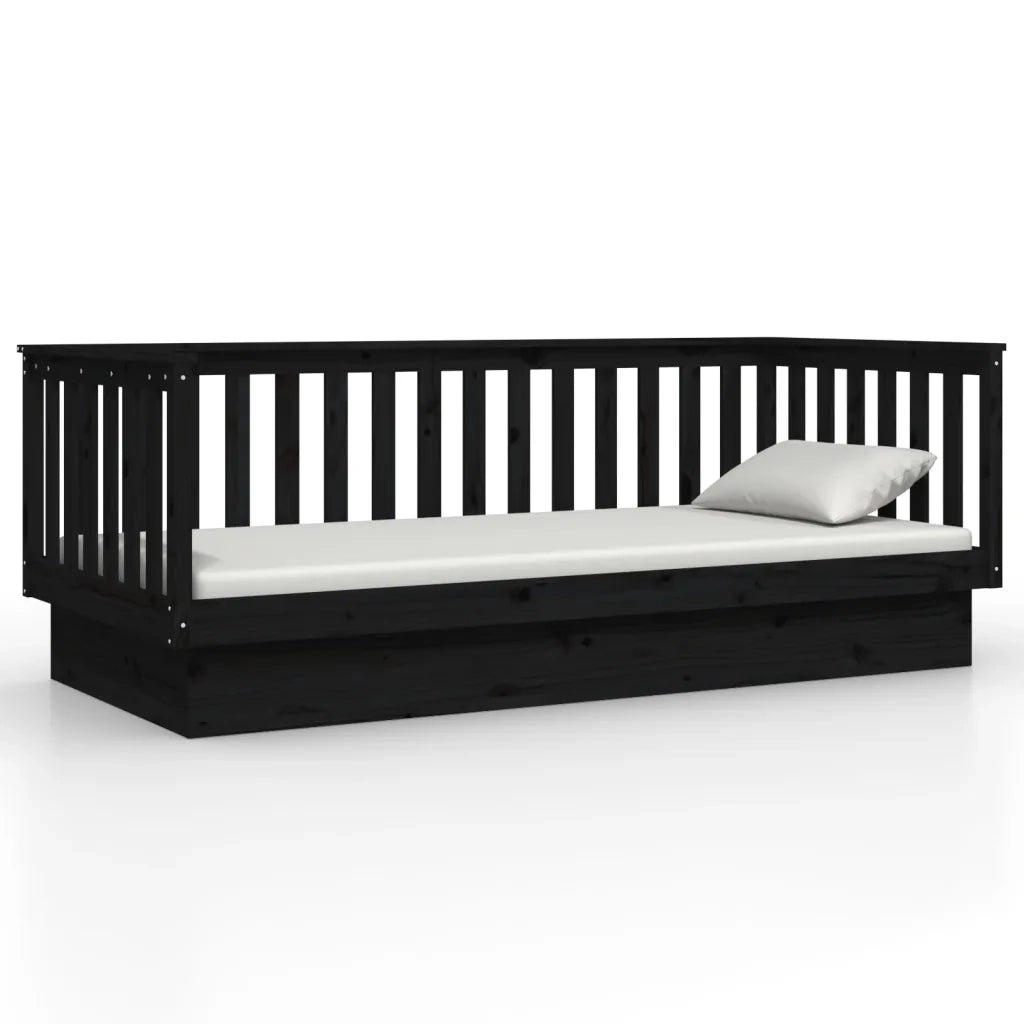 Dormeuse Nera 100x200 cm in Legno Massello di Pino 821573