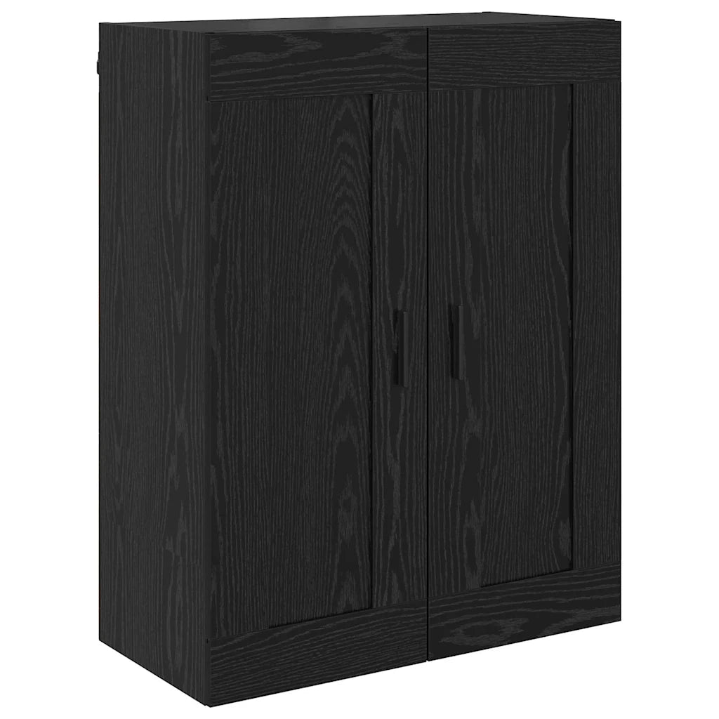 Credenza 2 pz-Set di 2 Buffet-Armadio da cucina Rovere Nero Legno Stratificato e Vetro 894978