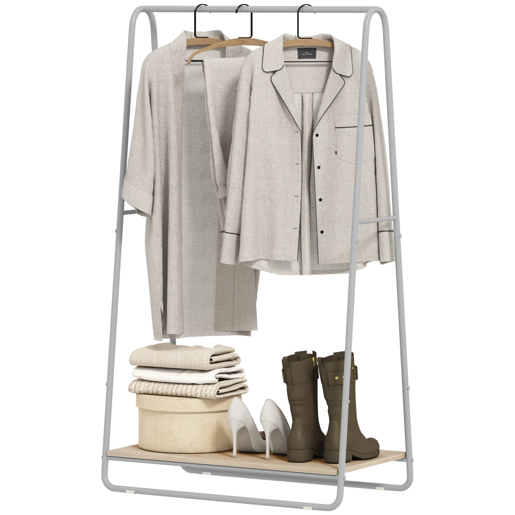 Appendiabiti 3 in 1 con Ripiano per Scarpe ¨C Zephmum ¨C Grigio Metallo