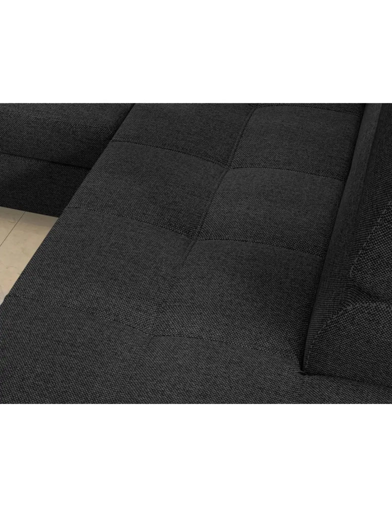 Divano angolare trasformabile PALAZZO 4 posti grigio scuro – angolo sinistro con 1 cuscino
