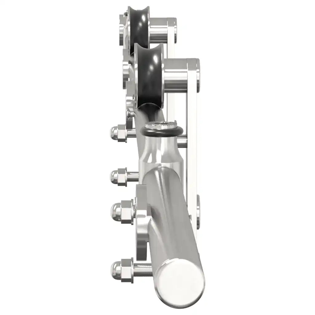 Kit Binari Porta Scorrevole 200 cm Acciaio Inossidabile Argento 4009702